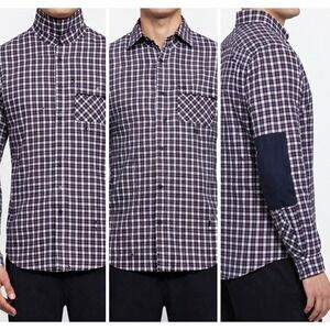 Aztech Mens XL Mountain Lodge Peak Plaid Cotton Flannel Snap Button Shirt